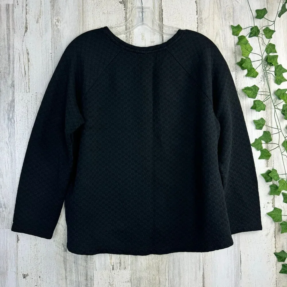 J. Jill quilted pull over sweatshirt size L